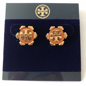 TORY BURCH Walter logo stud earrings
